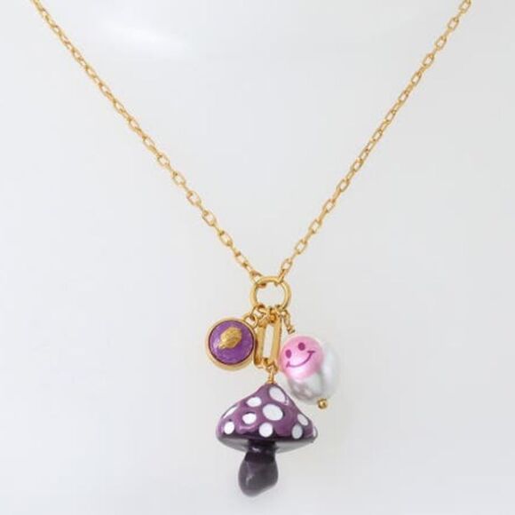 NWT KURT GEIGER Mushroom Charm Pendant Necklace - Picture 1 of 4